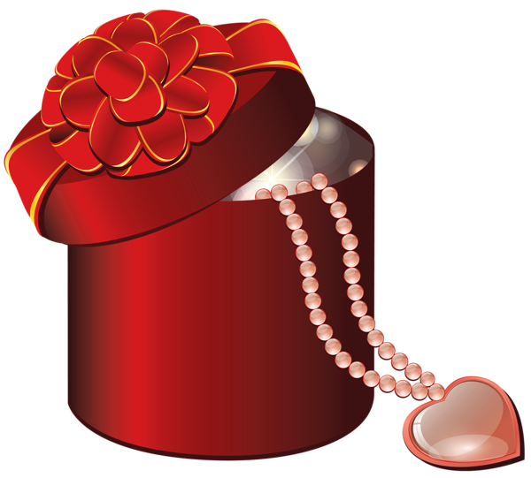 This png image - Valentine Red Round Gift Box with Heart, is available for free download