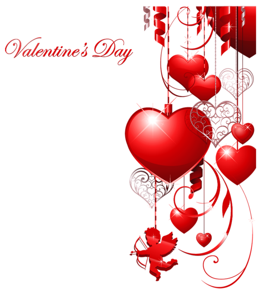 Valentines Day Decor with Hearts and Cupid Clipart Valentines Day Decor with Hearts and Cupid Clipart
