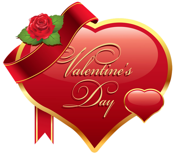 This png image - Valentines Day Heart with Rose PNG Clipart Picture, is available for free download