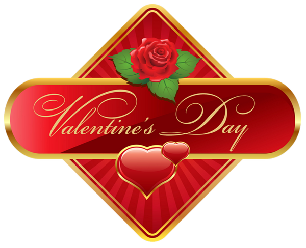 This png image - Valentines Day Label with Rose PNG Clipart Picture, is available for free download