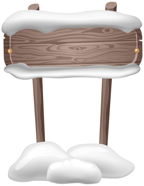 This png image - Winter Wooden Sign with Snow PNG Clipart, is available for free download