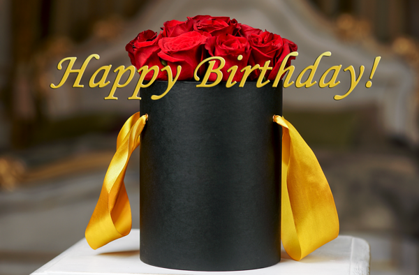 This png image - Happy Birthday Card with Red Roses, is available for free download