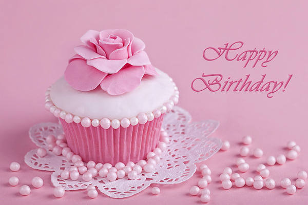 This jpeg image - Happy Birthday Pink Greeting Card, is available for free download