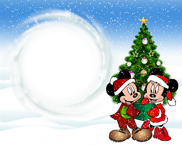 This png image - Christmas Kids Transparent Frame with Mickey Mouse, is available for free download