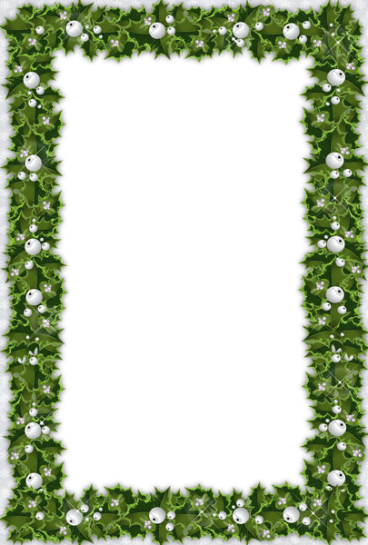 This png image - Christmas Photo Frame with Mistletoe, is available for free download