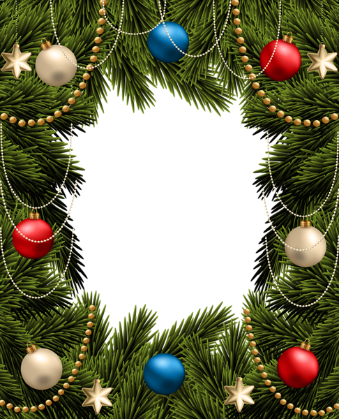 This png image - Christmas Transparent Pine Frame Border, is available for free download