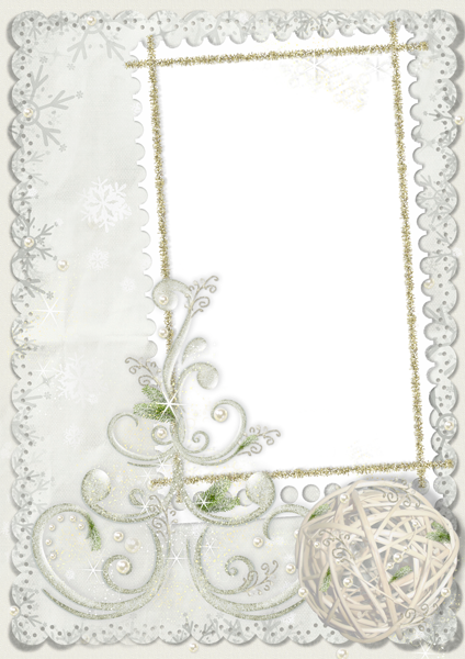 This png image - Christmas White PNG Photo Frame, is available for free download