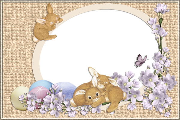 This png image - Easter Bunnies Transparent PNG Frame, is available for free download