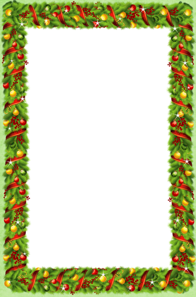 Green Transparent Christmas Photo Frame with Christmas Ornaments