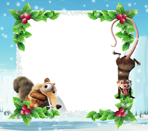This png image - Ice Age Kids Christmas PNG Frame, is available for free download