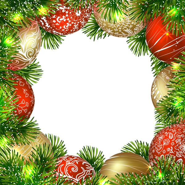 Transparent Christmas PNG Border Frame with Ornaments | Gallery