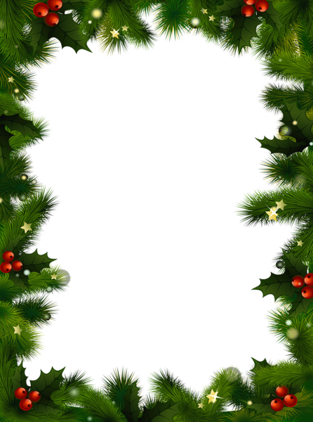 This png image - Transparent Christmas Photo Frame with Pine and Mistletoe, is available for free download