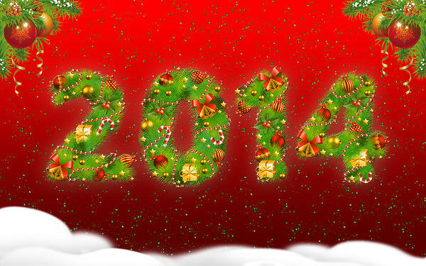 This jpeg image - New Year 2014 Red Wallpaper, is available for free download