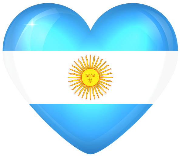 This png image - Argentina Large Heart Flag, is available for free download