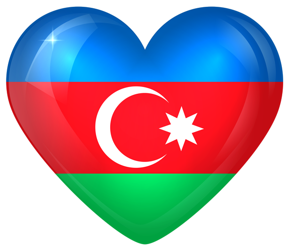 This png image - Azerbaijan Large Heart Flag, is available for free download