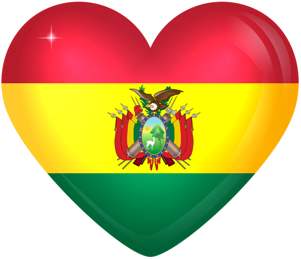 This png image - Bolivia Large Heart Flag, is available for free download