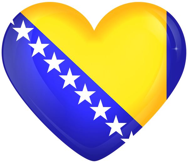 This png image - Bosnia and Herzegovina Large Heart Flag, is available for free download
