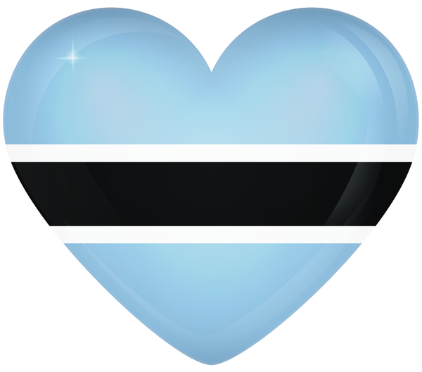 This png image - Botswana Large Heart Flag, is available for free download