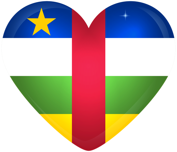This png image - Central African Republic Large Heart Flag, is available for free download