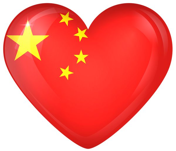 China Large Heart Flag | Gallery Yopriceville - High-Quality Images and