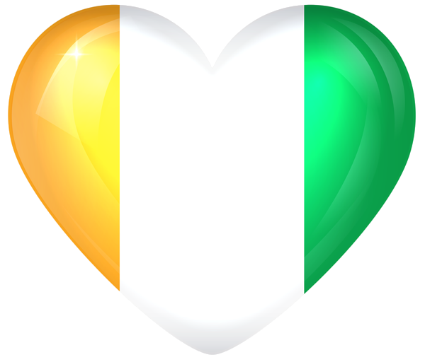 This png image - Cote d'Ivoire Large Heart Flag, is available for free download