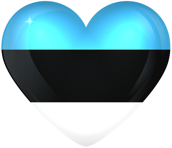 This png image - Estonia Large Heart Flag, is available for free download
