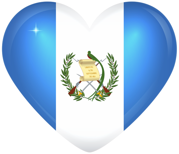 Guatemala Large Heart Flag | Gallery Yopriceville - High-Quality Images