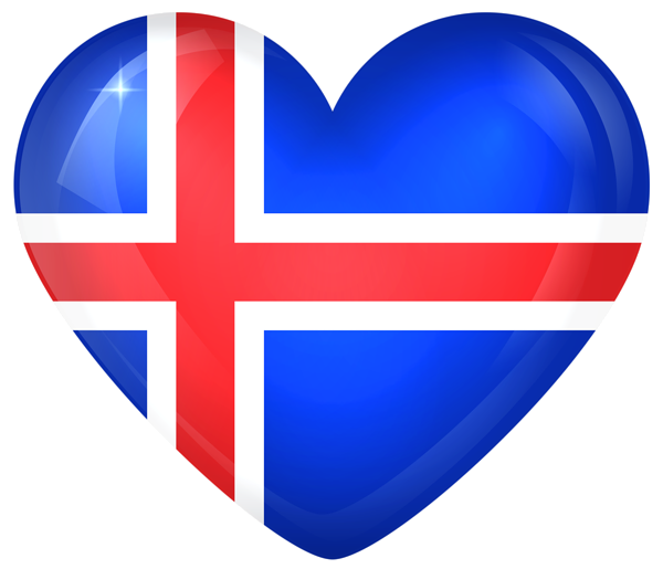 This png image - Iceland Large Heart Flag, is available for free download
