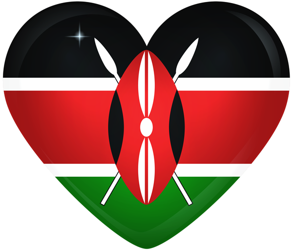 This png image - Kenya Large Heart Flag, is available for free download