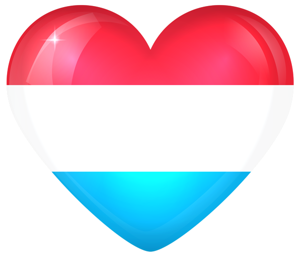 This png image - Luxembourg Large Heart Flag, is available for free download