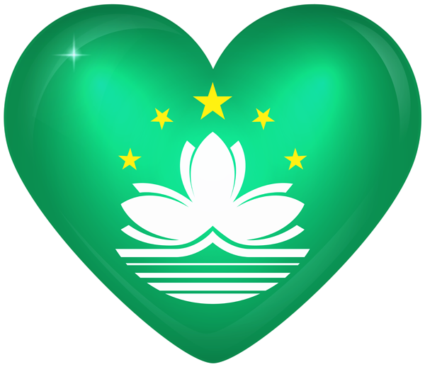 This png image - Macau Large Heart Flag, is available for free download