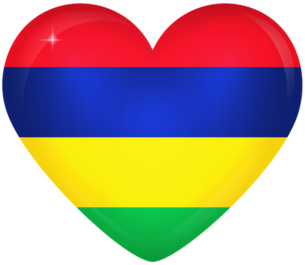 This png image - Mauritius Large Heart Flag, is available for free download
