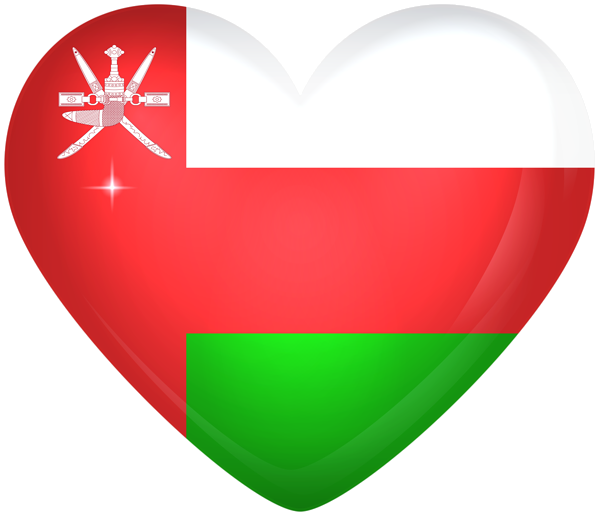 This png image - Oman Large Heart Flag, is available for free download