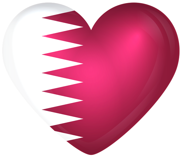 This png image - Qatar Large Heart Flag, is available for free download