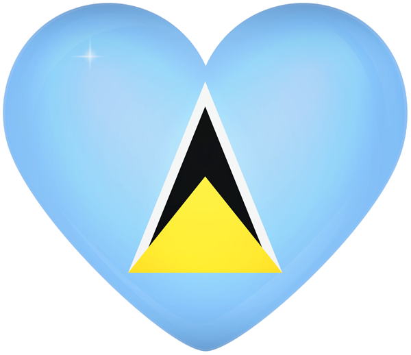 This png image - St Lucia Large Heart Flag, is available for free download