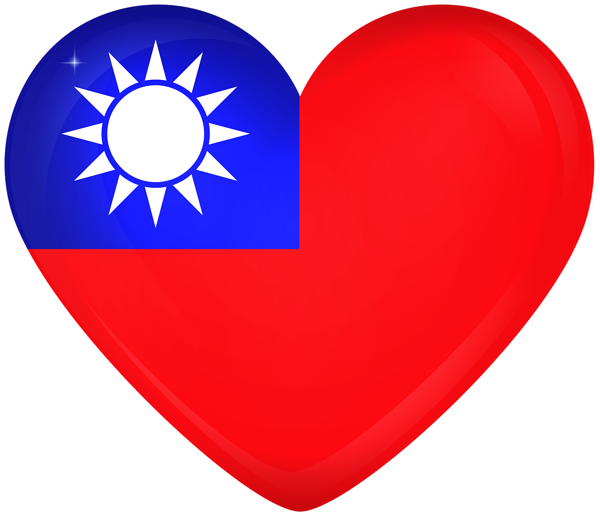 This png image - Taiwan Large Heart Flag, is available for free download