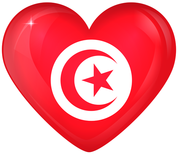 This png image - Tunisia Large Heart Flag, is available for free download