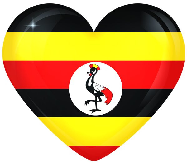 This png image - Uganda Large Heart Flag, is available for free download