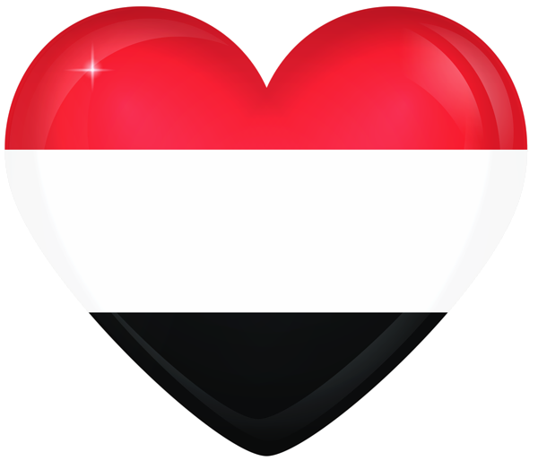 This png image - Yemen Large Heart Flag, is available for free download