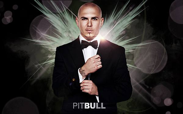 This jpeg image - Pitbull in Black Suit Wallpaper, is available for free download