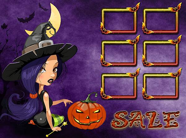 This jpeg image - Halloween Sale Purple Witch4, is available for free download