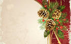 Christmas Background with Pine Cones