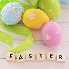 Easter Background with Colorful Eggs