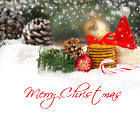 Merry Christmas Background with Pine Cones