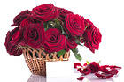 Red Rose Basket Background