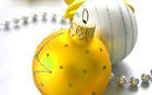 White Christmas Background with Two Christmas Balls (2)