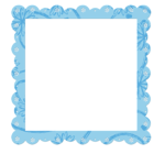Blue Transparent Frame with Flowers Elements