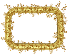 Gold Transparent PNG Frame with Gold Leaves