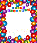 Happy Birthday Transparent Balloons PNG Frame