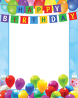 Happy Birthday Transparent PNG Blue Frame | Gallery Yopriceville - High